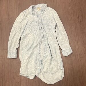 Cloth and Stone Anthropologie button up denim long sleeve dress, size S